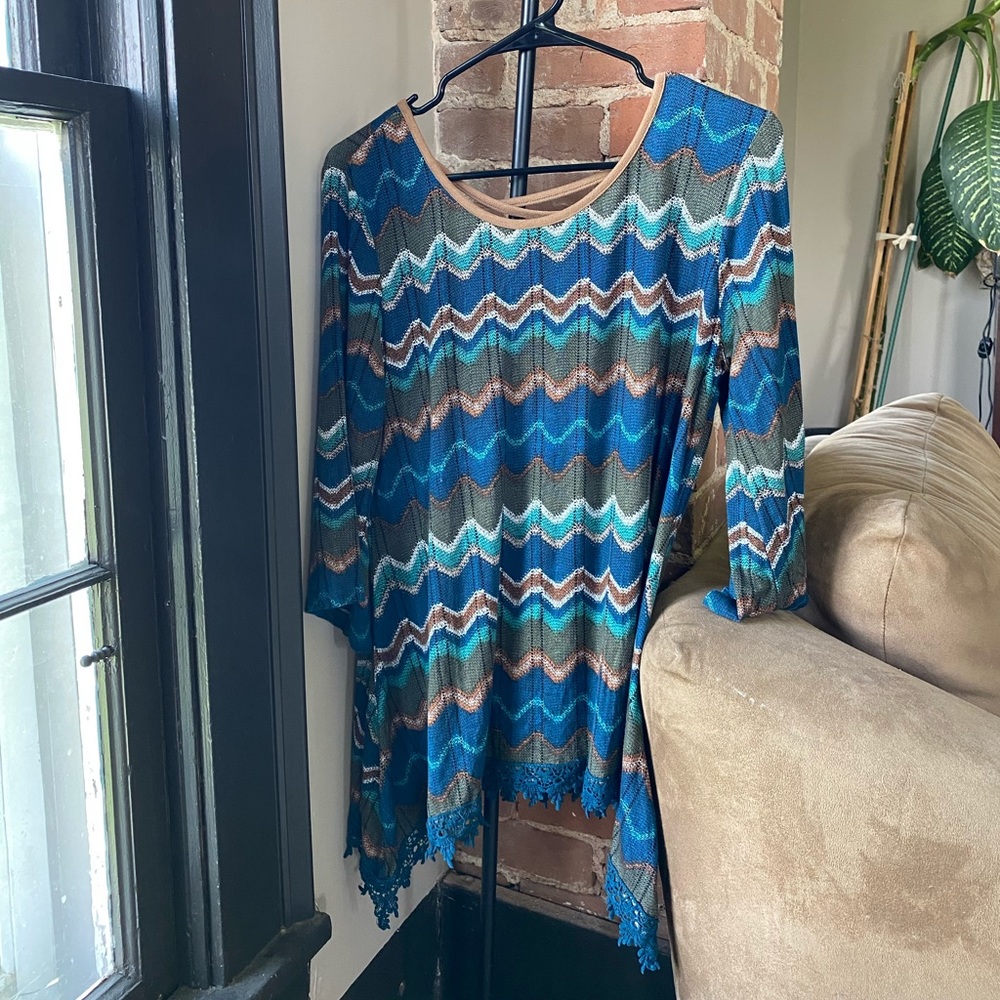 Tru Self Tunic Style Top with Strappy Back